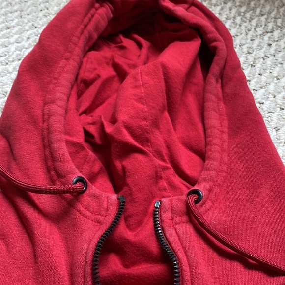 Womens Nike sz Xs red hoodie w logo on front zip up - Picture 4 of 5